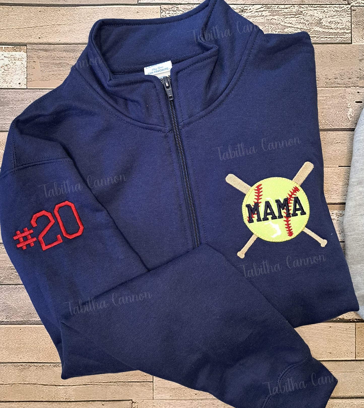 Glitter Softball Pullover with one sleeve design