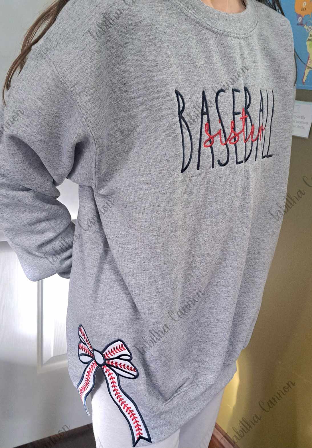 Softball Side Bow Sweatshirt (Kids, Youth & adult sizes)
