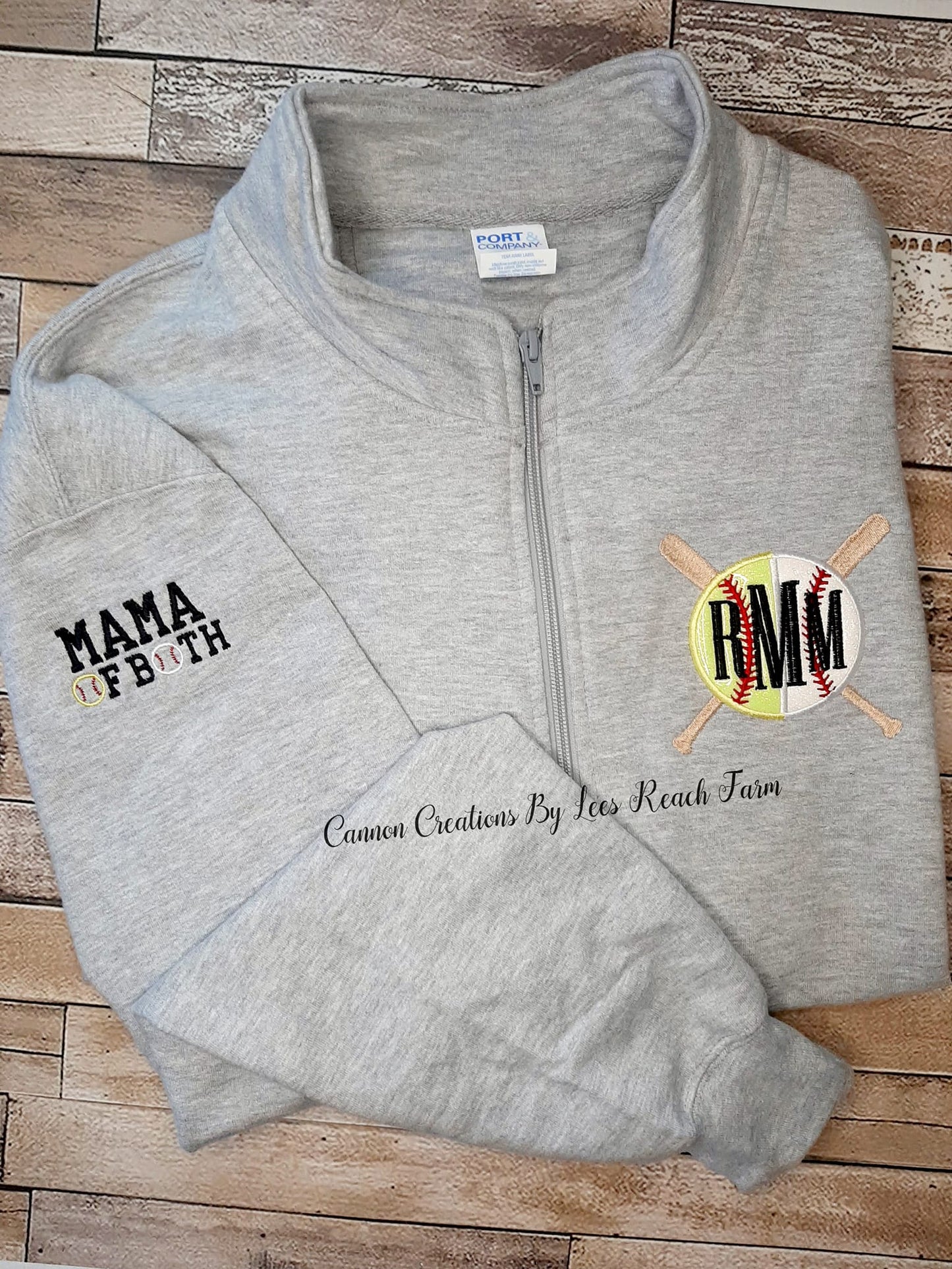 Glitter Baseball/Softball Pullover with sleeve designs