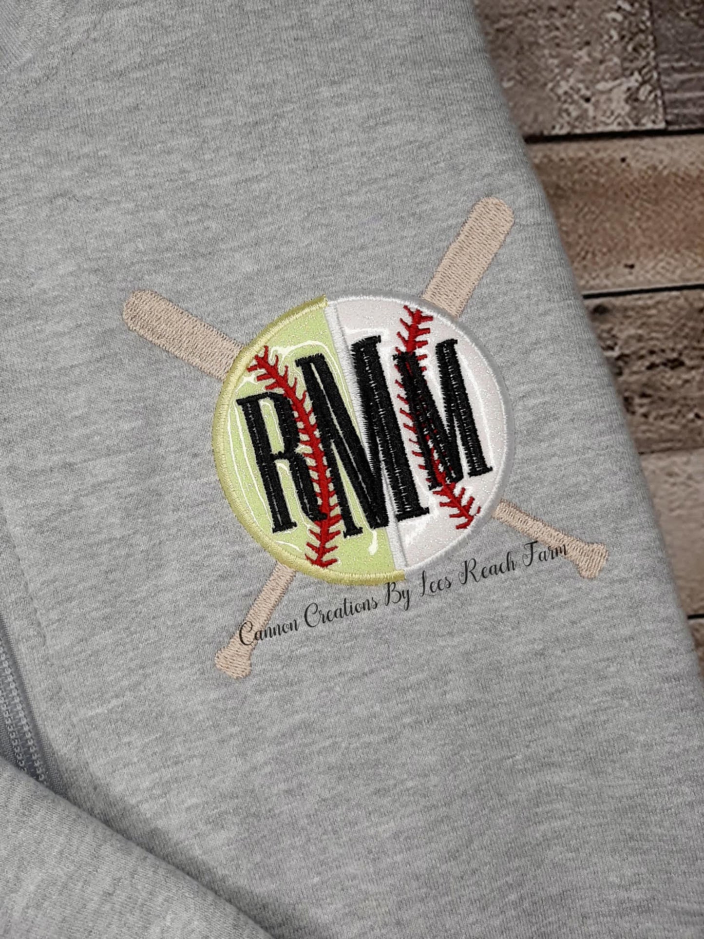 Glitter Baseball/Softball Pullover with sleeve designs