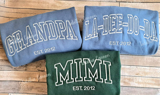 Varsity Curved Personalized Sweatshirt