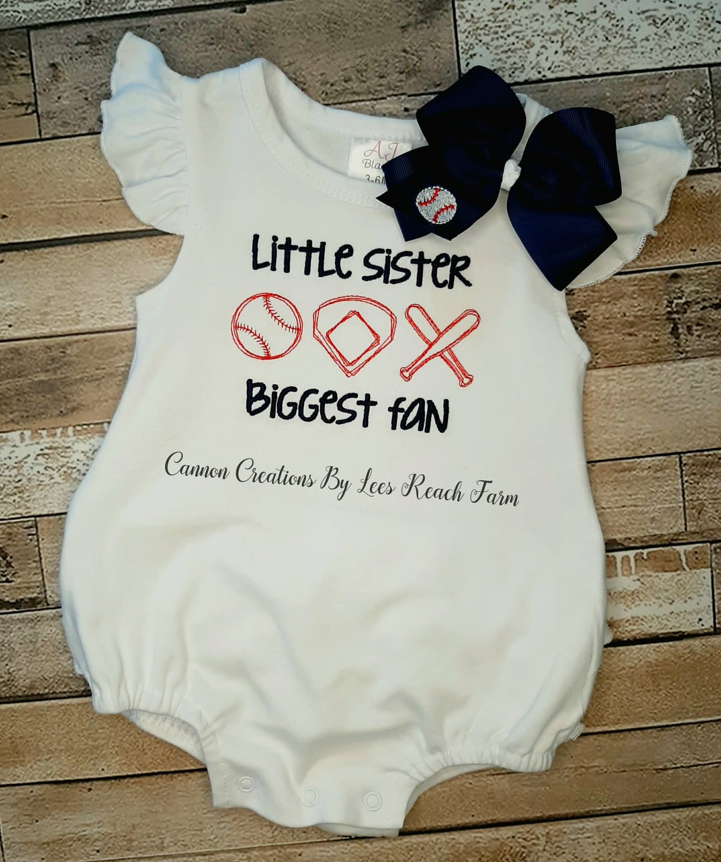 Baseball Sister Ruffle Bubble