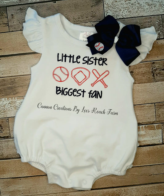 Baseball Sister Ruffle Bubble