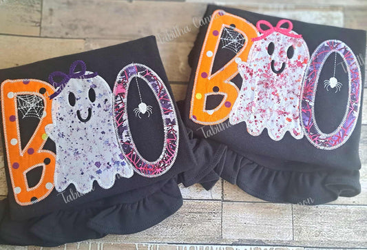 Girly Boo Shirt (Glow in the dark thread)