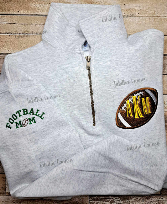 Glitter Football Pullover with design on one sleeve
