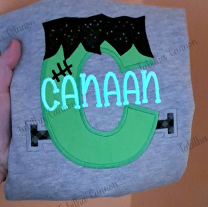 Frankie Letter shirt (glow in the dark thread)