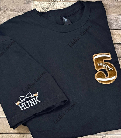Football Number Sweatshirt with sleeve design