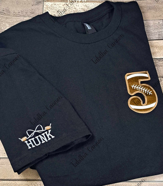 Football Number Sweatshirt with sleeve design