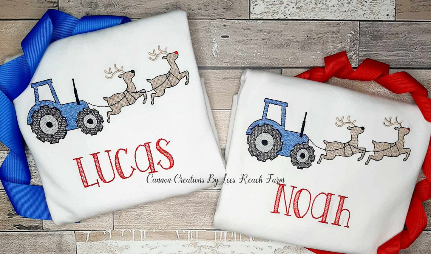 Reindeer Tractor Tshirt