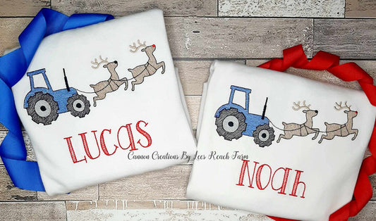 Reindeer Tractor Tshirt