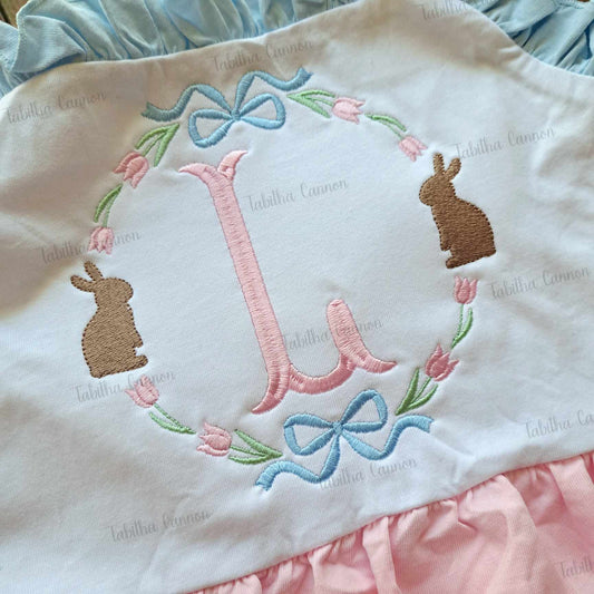 Bunny Bow Tulip Monogram shirt
