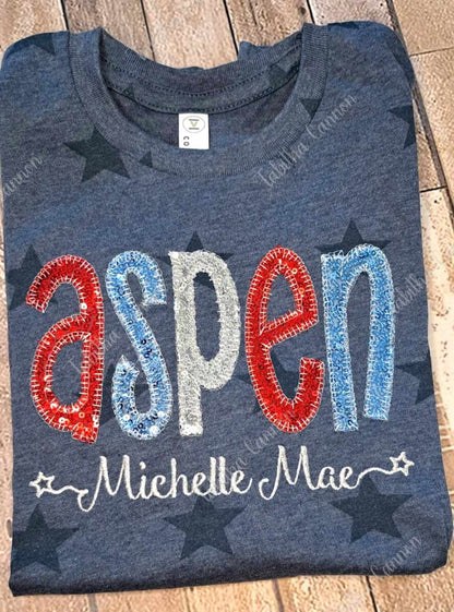 Kids Patriotic Sequins Shirt