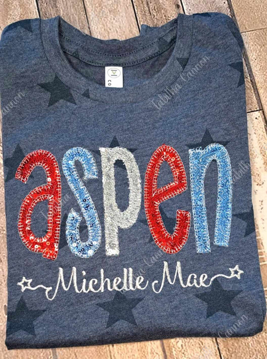 Kids Patriotic Sequins Shirt