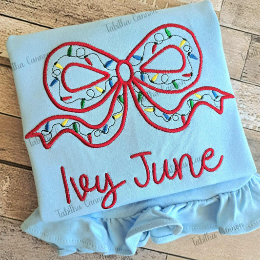 Christmas Light Bow Shirt