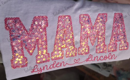 Sequins Name Tees (with multiple names)