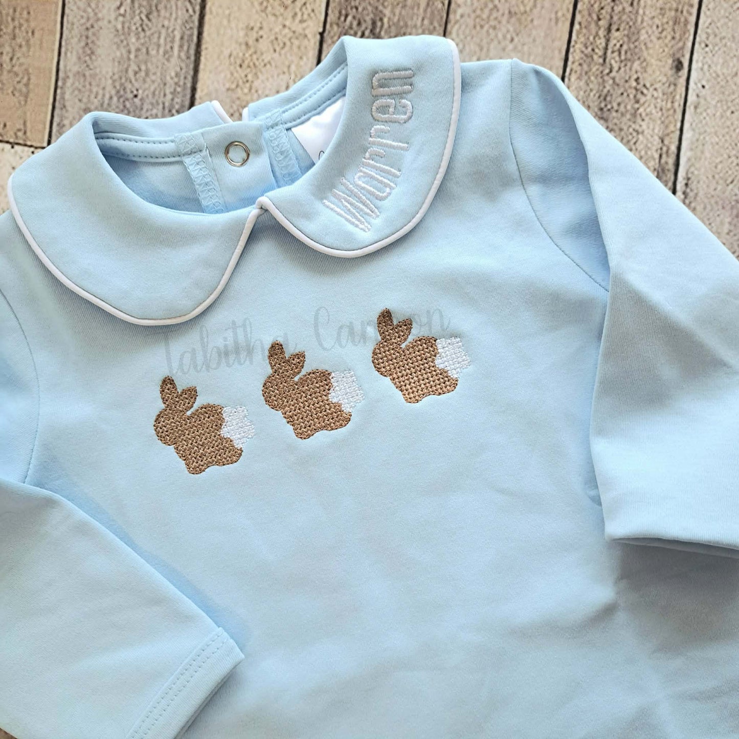 Boy Bunny Trio romper/set