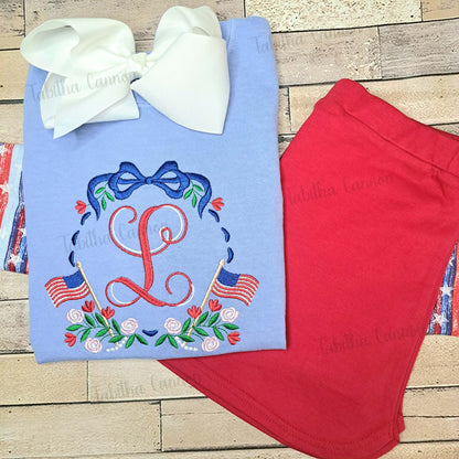 Floral Patriotic Crest