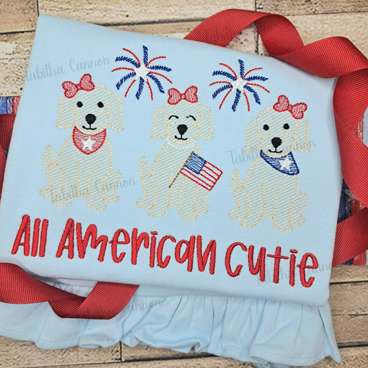 Girl Puppy Trio