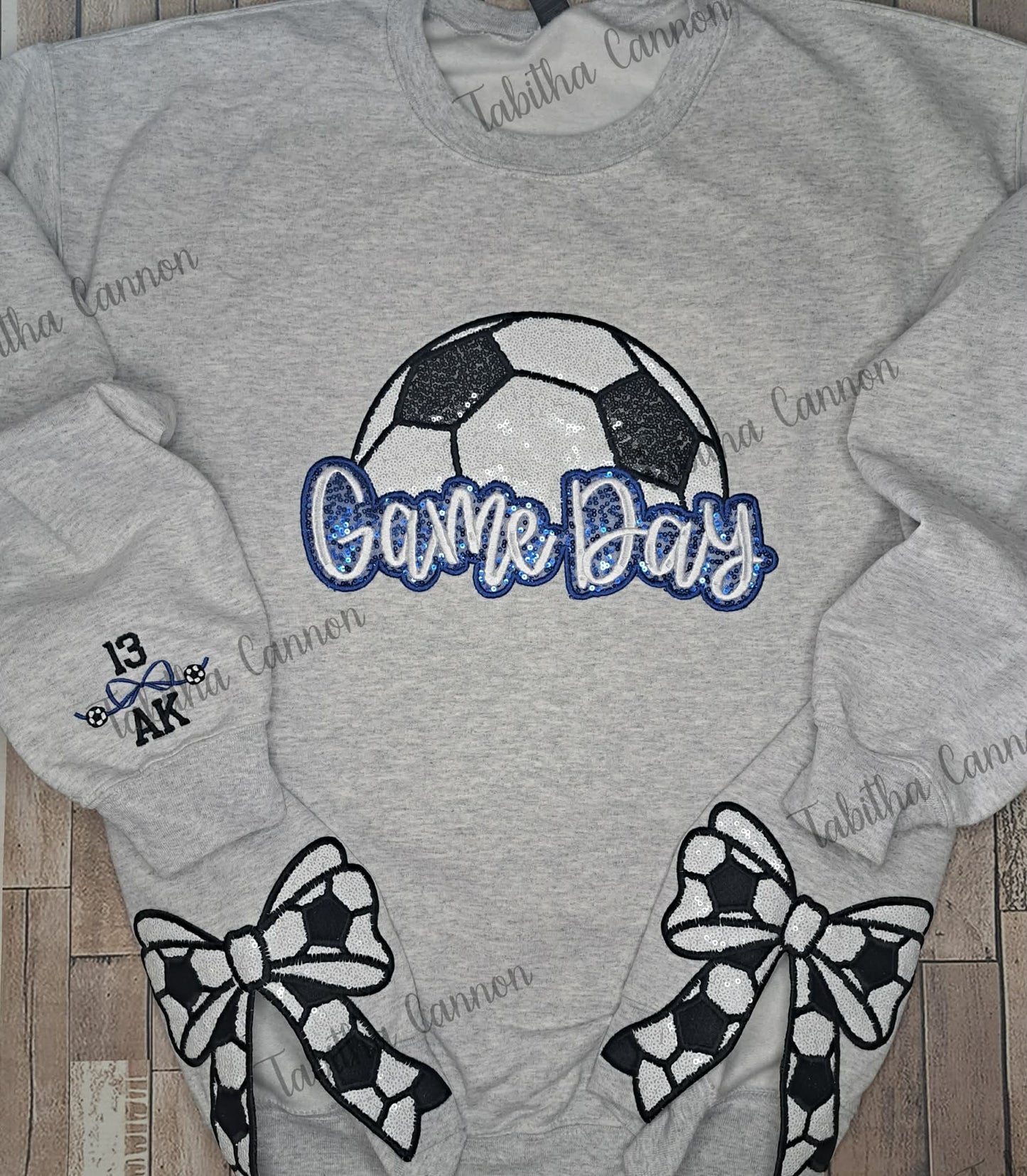 Soccer Sequins Side Bow Sweatshirt (Kids, Youth & adult sizes)