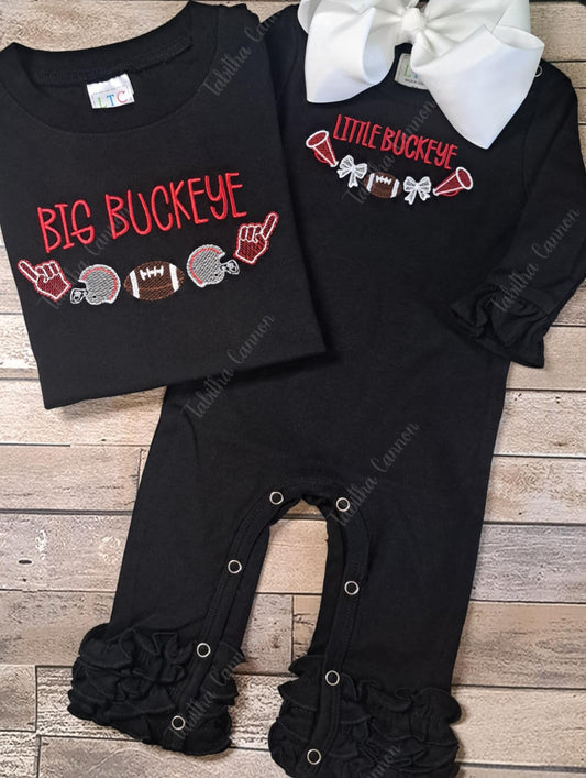 Custom Football Icing Ruffle Romper