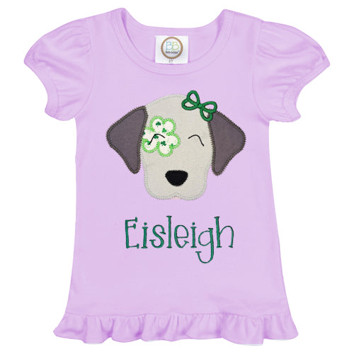 Girl Clover Puppy Shirt