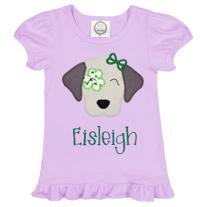 Girl Clover Puppy Shirt