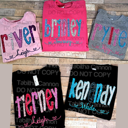 Kids Personalized Sequins shirt